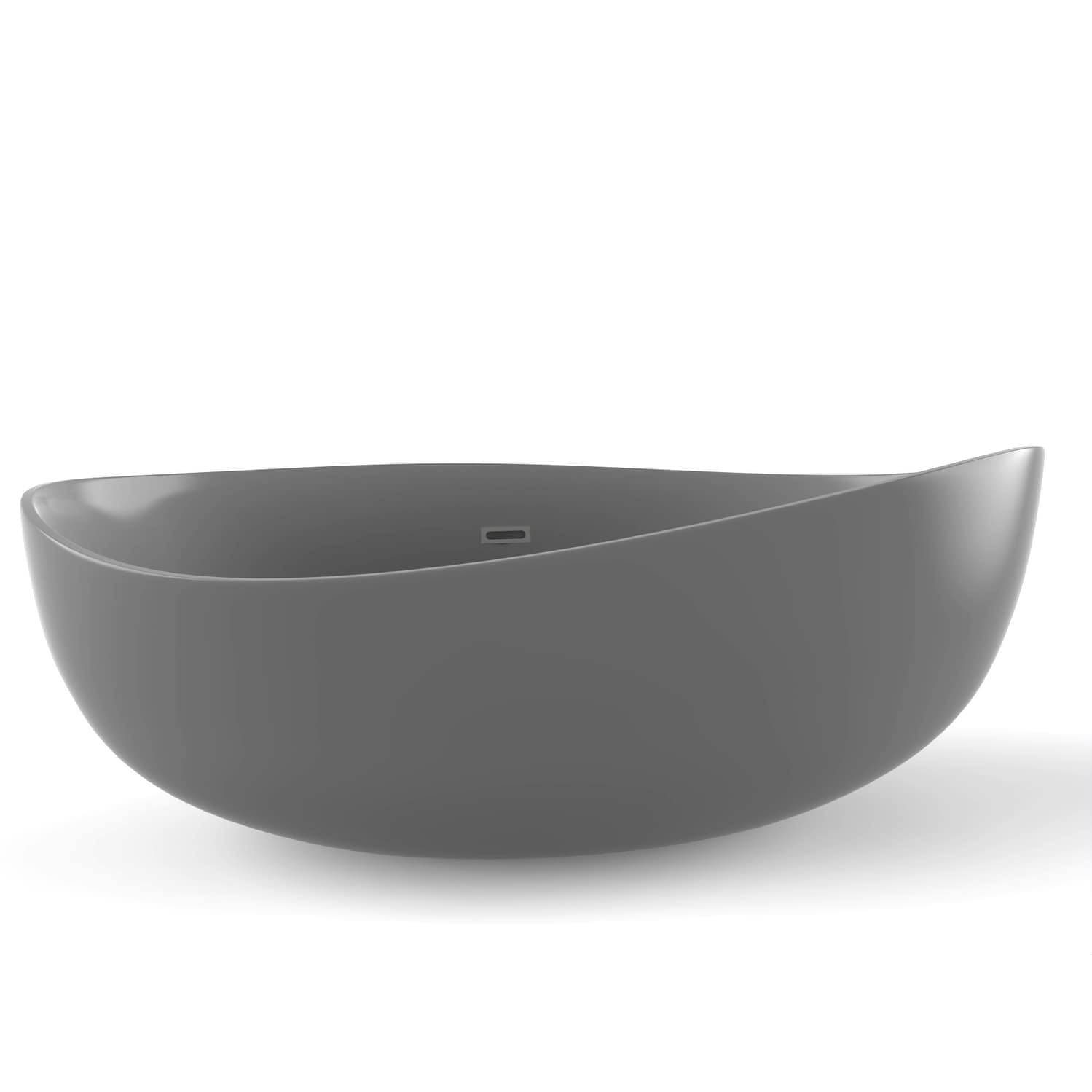 Newport 71" Gray Freestanding Solid Surface Soaking Bathtub