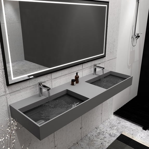 Castello USA Juniper 36" - 72" Solid Surface Wall Mounted Sink