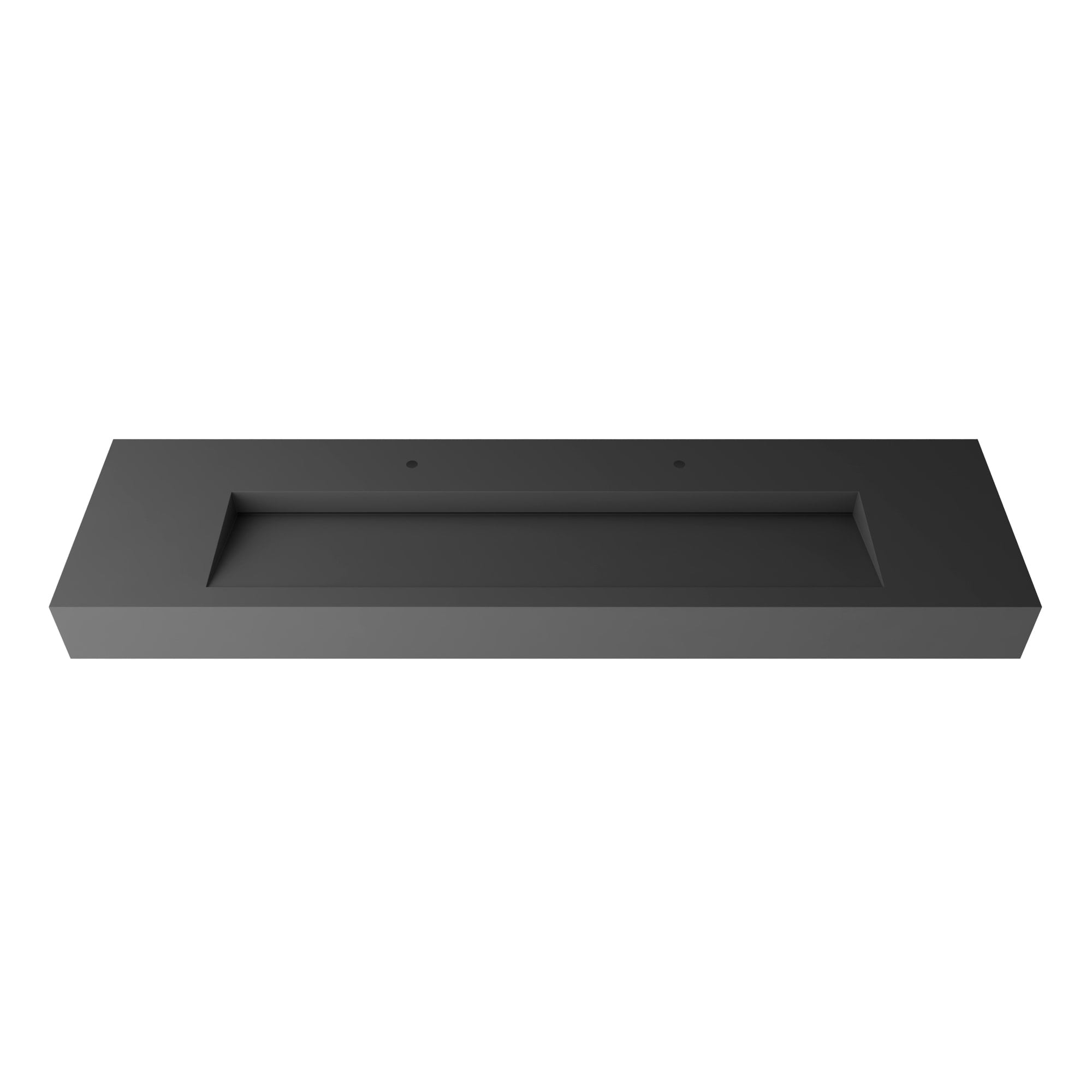 CastelloUSA Pyramid Solid Surface Wall-Mounted Bathroom Sink Grey 72"