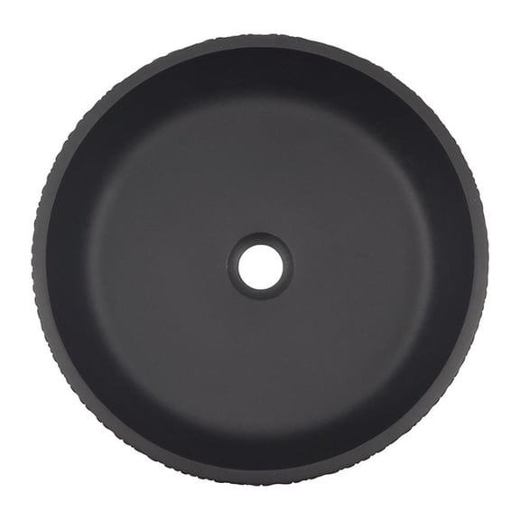 Yale 16" Round Glass Crystal Vessel Bathroom Sink in Black