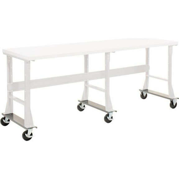 Caster Base Set for C-Channel Open Leg Workbench - Gray - 96 x 30 & 36 in.