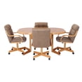 thumbnail image 1 of Caster Chair Company 5-Piece 42x[42/60] Caster Dining Set Wood Edge Laminate Table Top & Caramel Chairs, 1 of 23