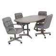 thumbnail image 1 of Caster Chair Company 5-Piece 42x[54/72] Caster Dining Set Wood Edge Laminate Table Top & Smoke Chairs, 1 of 27