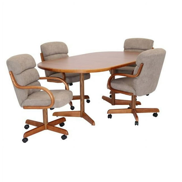 Caster Chair Company 5Piece 42x[54/72] Caster Dining Set Wood Edge