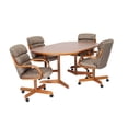 thumbnail image 1 of Caster Chair Company 5-Piece 42x[54/72] Caster Dining Set Wood Edge Laminate Table Top & Tawny Chairs, 1 of 13