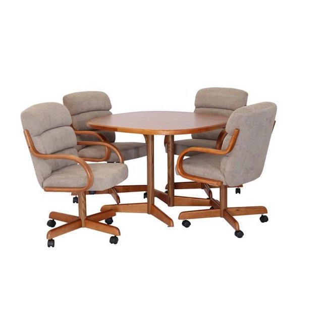 Caster Chair Company 5Piece 42x42 Caster Dining Set Wood Edge Laminate