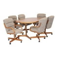 thumbnail image 1 of Caster Chair Company 7-Piece 42x[42/60] Caster Dining Set Wood Edge Laminate Table Top & Stone Chairs, 1 of 17