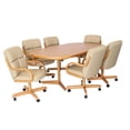 thumbnail image 1 of Caster Chair Company 7-Piece 42x[54/72] Caster Dining Set Wood Edge Laminate Table Top & Desert Chairs, 1 of 28