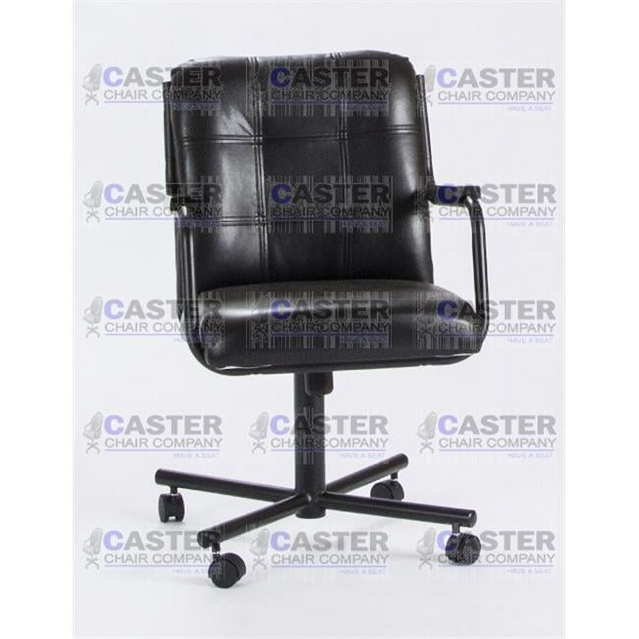 Caster Chair Company C96 Chris Swivel Tilt Caster Arm Chair Black Vinyl