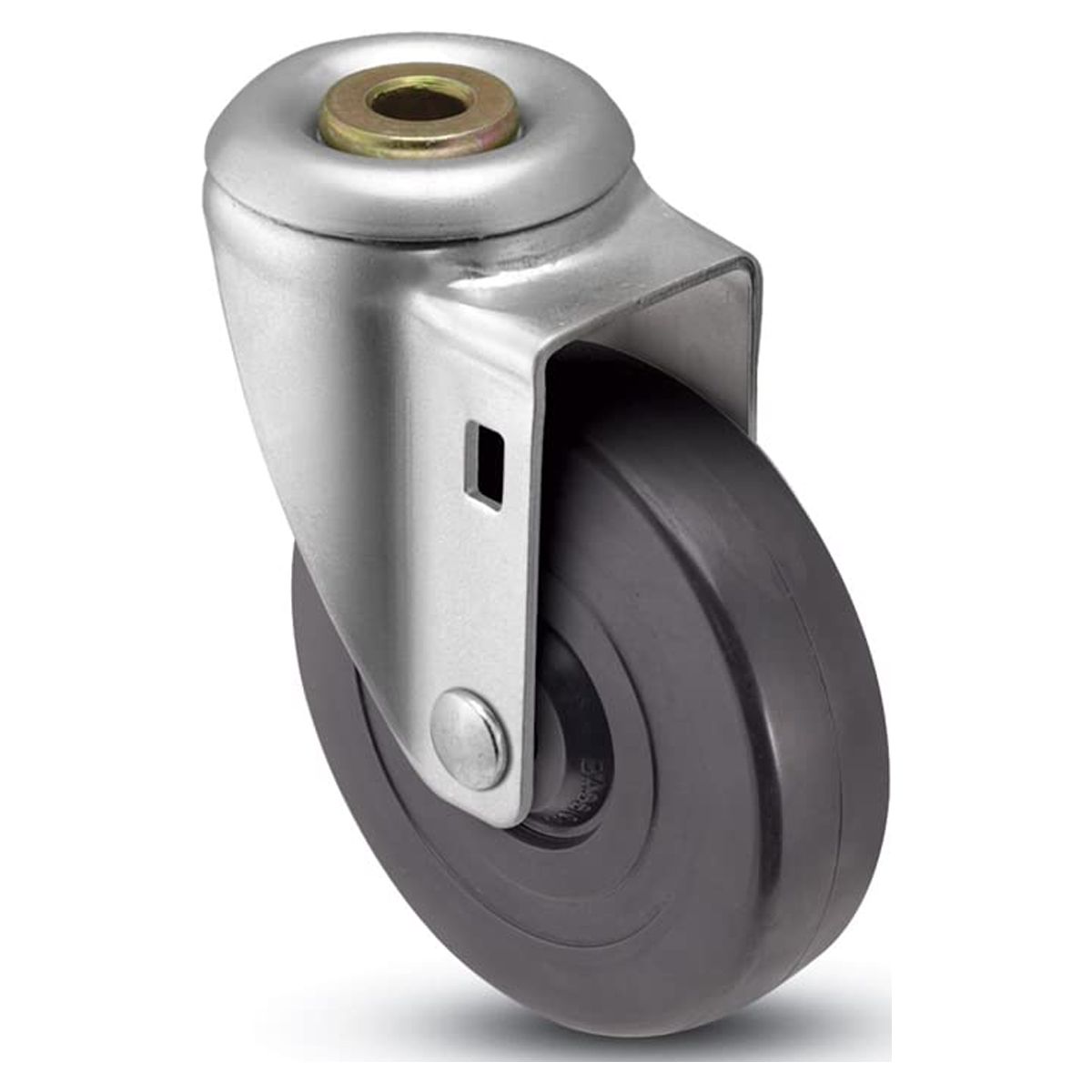 Caster HQ 4" X 11/4" Hollow Kingpin Swivel Caster (Hard Rubber