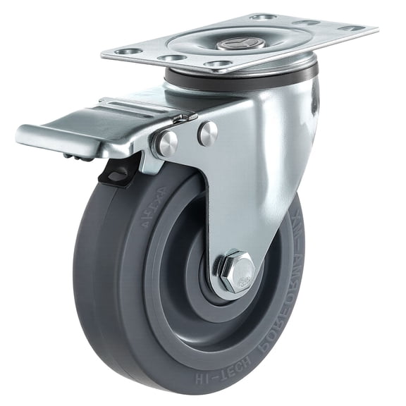 Caster Wheels, 5 Inch Heavy Duty Casters, Compatible with Insulated Food Pan Carrier, Set of 4 (2 Swivel with Brake, 2 Rigid)