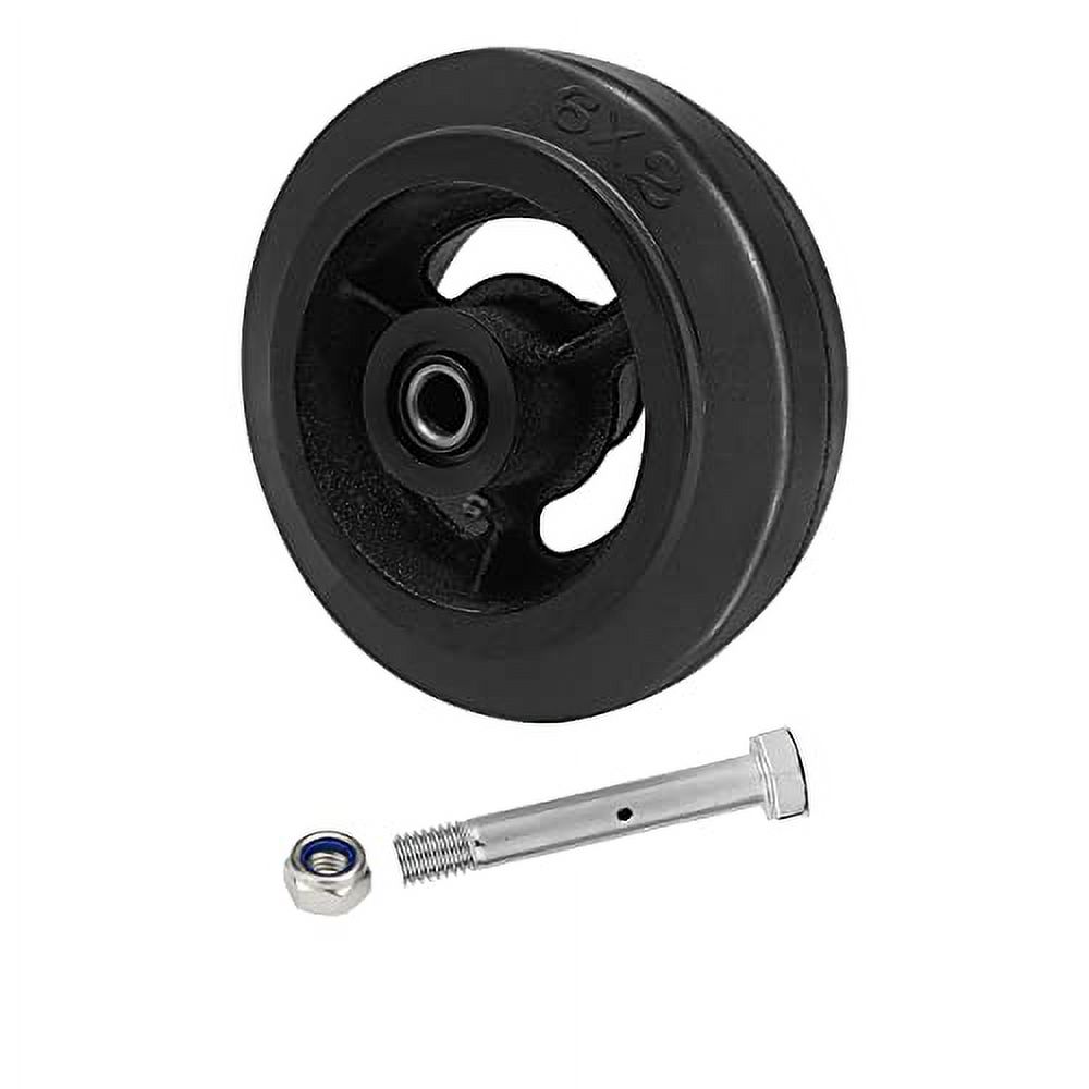 Caster Wheels 6" Replacement Casters, Rubber On Cast Iron Trailer Jack