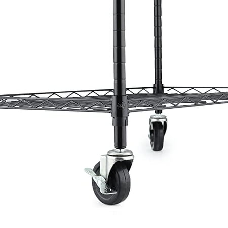 Caster Wheels for Organization & Storage Shelving, Set of 4, Casters for Metal Shelf Organizer, Replace Wire Rack Shelf Clothing Rack Leveling Feet or Plastic Wheel