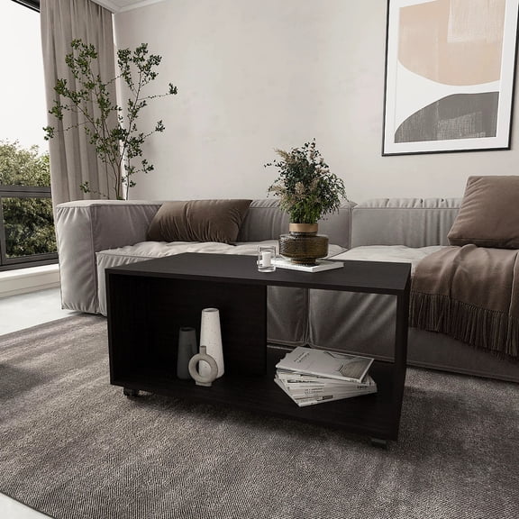 Caster Wheels for Flexibility / Coffee Table Usage / Clutter-Free Organization Style