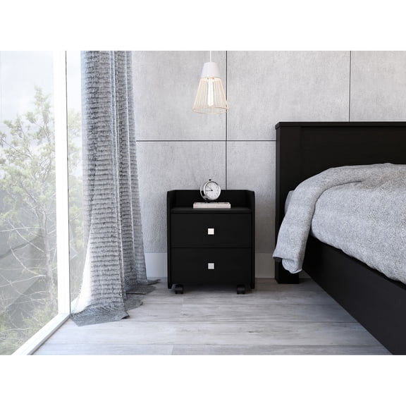 Caster Wheels for Mobility | Use as Nightstand in Bedroom | Classic Design for All Decor Styles