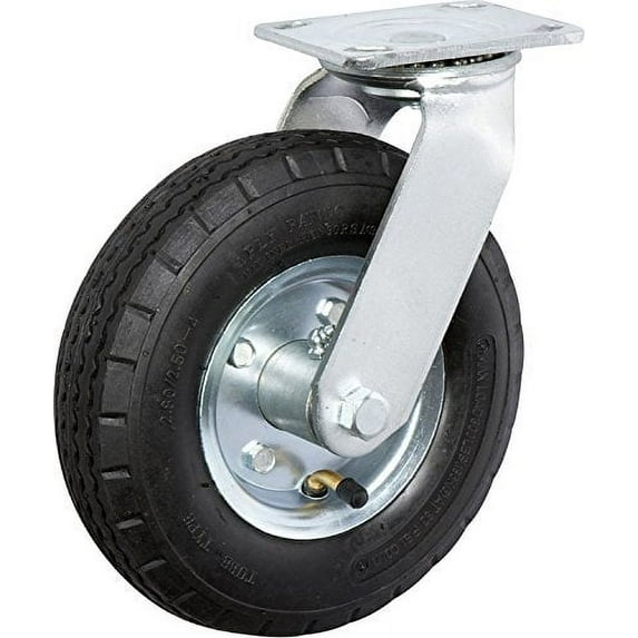 CasterHQ 10" x 3.5" SWIVEL PNEUMATIC CASTER - 4 PLY - 350 LBS CAPACITY - Air Filled - Commercial / Industrial Application - 10 inch x 3.5 inch - shock absorption -