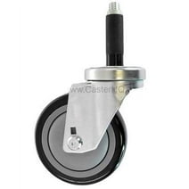 CasterHQ - 3" X 1-1/4" Swivel Caster | Black Polyurethane ON POLYOLEFIN Wheel | 7/8" Expanding STEM | 300 LBS Capacity