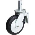 thumbnail image 1 of CasterHQ- 6" X 2" Scaffold Caster with Brake - Mold-ON-Rubber Wheel - Metal Thread Guards Included - 410 lbs Capacity per Caster - Heavy Duty Caster, 1 of 5