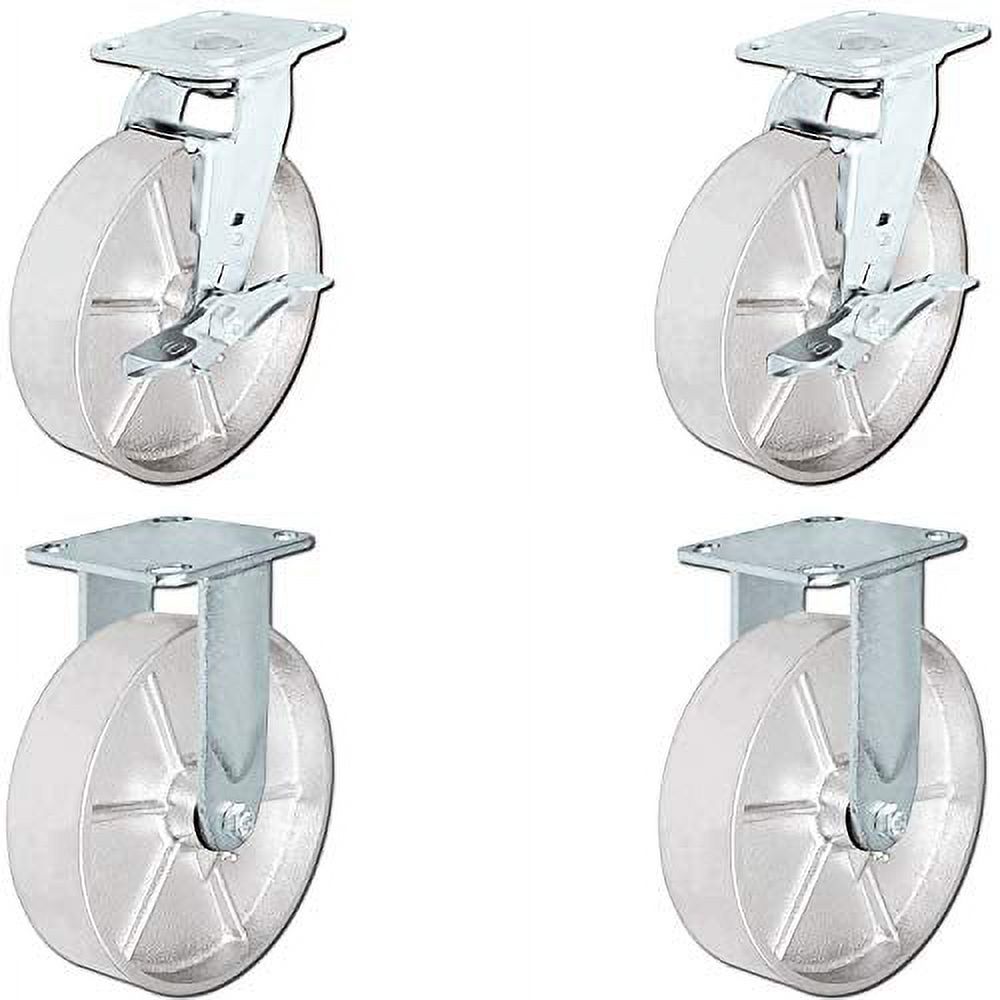 CasterHQ Wheel Master Retractable Leveling Machine Stem Casters 4 Pack 2,400 lbs Per Set