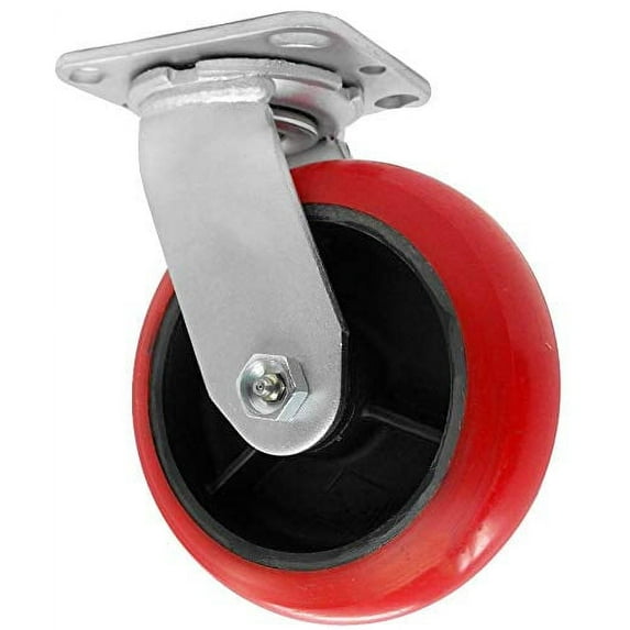 CasterHQ- Medium Duty 5"X 2" Crown Polyurethane ON Iron Wheel - Swivel Caster 800 LBS Capacity