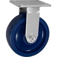 thumbnail image 1 of CasterHQ- Medium Duty 6"X 2" Blue Solid Polyurethane Rigid Caster | 900 LBS Capacity, 1 of 9