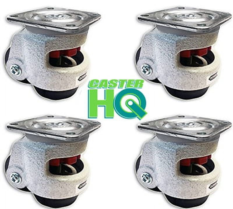 CasterHQ TP60F 2" WHEEL RETRACTABLE LEVELING MACHINE CASTERS 4 PACK 2,400 LBS PER SET
