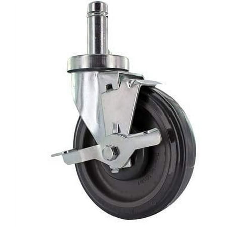 CasterHQ- Universal Steel Wire Post Shelving Caster | 5" Polyurethane Wheel | Grip Ring STEM