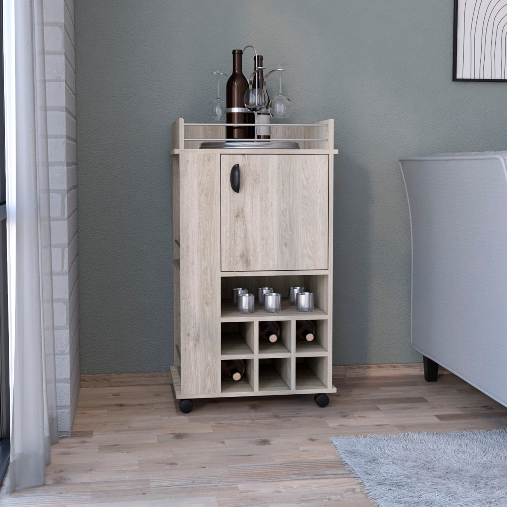 Casters Bar Cart - Easy Movement for Flexible Placement - Walmart.com