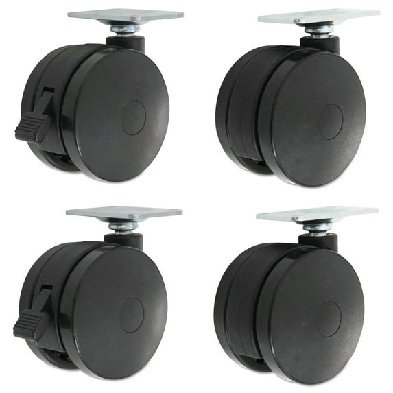 Casters For Height-Adjustable Table Bases, Black, 4/set | Bundle of 5 Sets