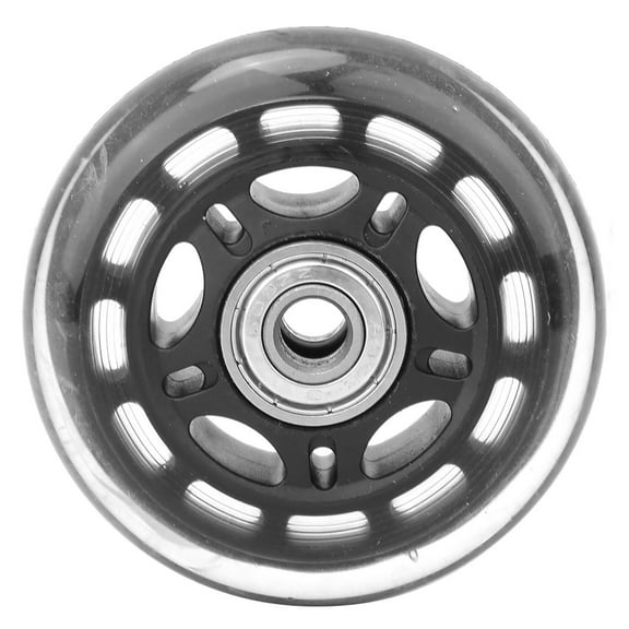 Casters Wheel, 3in Black Transparent Silent PU Replacement Luggage Suitcase/Scooter Inline Skate Roller Wheels Luggage Cart Accessories Axles Deluxe Repair