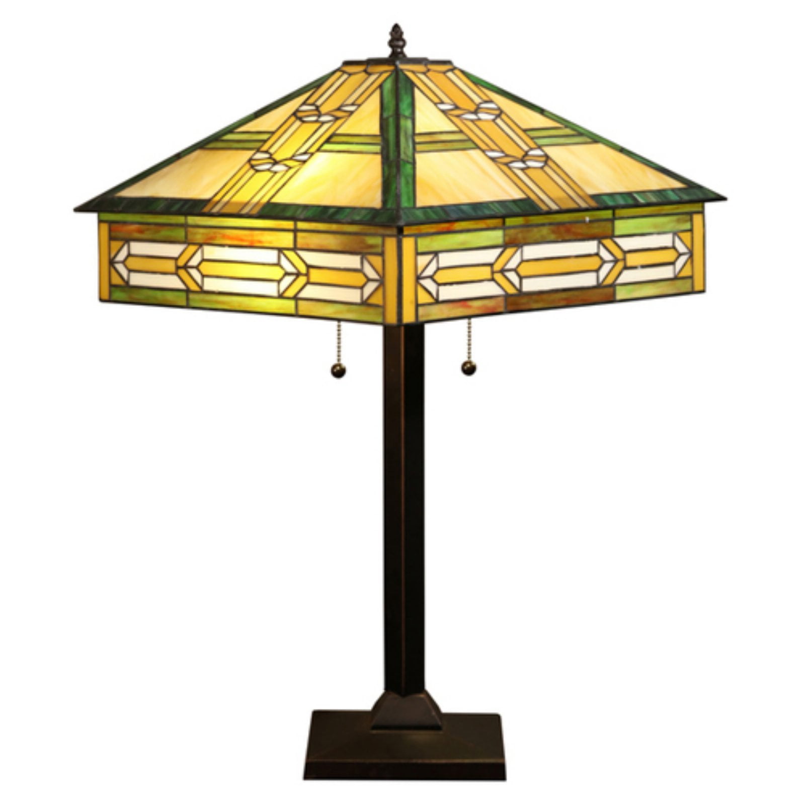 Castiel 2 light Green Tiffany style 25 inch Table Lamp Walmart