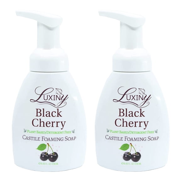 Castile soap, Liquid Foaming Hand Soap, Natural Moisturizing Hand Wash for the Kitchen & Bathroom, Palm Oil Free, Vegan & Cruelty Free, Made in the USA, 8.45 oz., 2 Pack Black Cherry