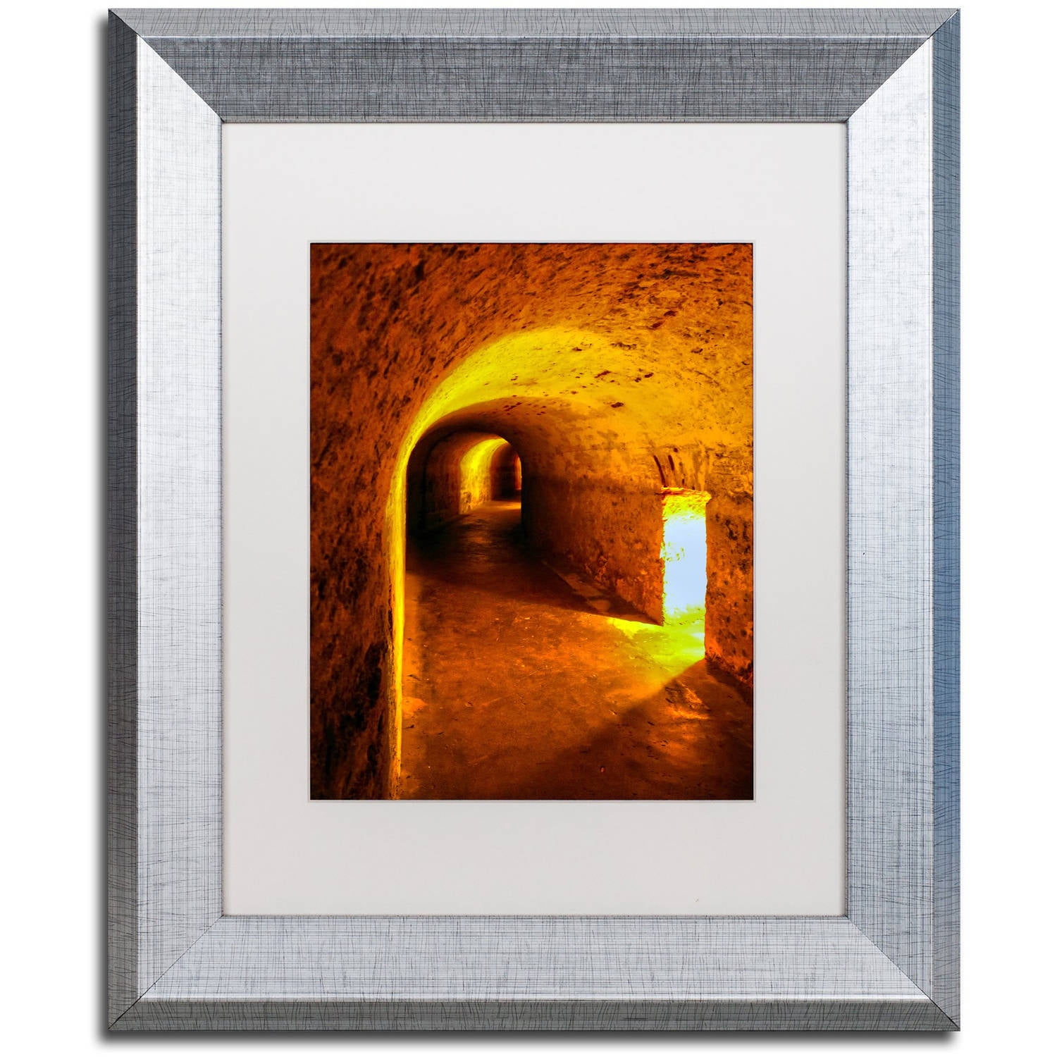 "Castillo San Cristobal 2" Canvas Art by CATeyes, White Matte, Silver Frame