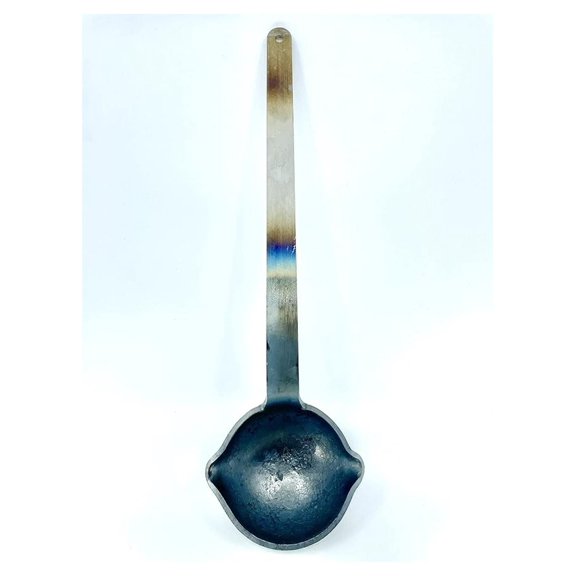 Casting Ladle, 4" x 1.625", 6 fl.oz, Steel, 10 Gauge, Modern Style, 12" Handle, 1 pc