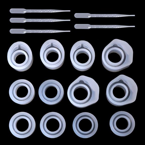 ANXPTIME DIY Crystal Epoxy Ring Silicone Mold UV Resin Molds Ring Jewelry Moulds DIY