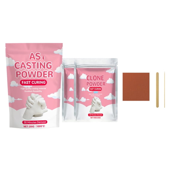 Casting Powder for Molds | 100g Water Activated Fast Curing - Epoxy Resin Casting Clone Powder Set - for Mold Making Hand Sculpture Art Projects Beginners Couples Family