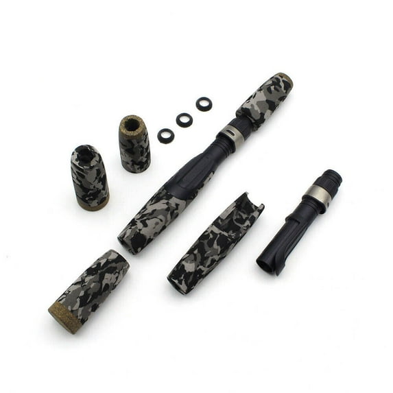 Casting/Spinning Fishing Rod Handle Split Grip Reel Seat Repair Gray Black CAMO