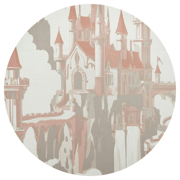 Castle 15.4in Diameter PVC Plate Mat, Heat-Resistant and Cuttable, Kitchen Decor