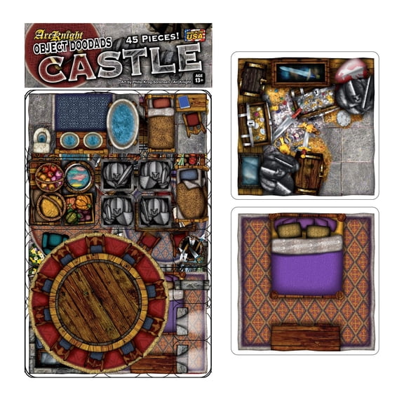 Castle - 40pc Double-Sided Castle & Terrain Pieces for Starters & Masters Alike - Roleplaying Objects for Dungeons & Dragons - Immersive Map Accessories for DnD 5E, Pathfinder & Warhammer RPGs