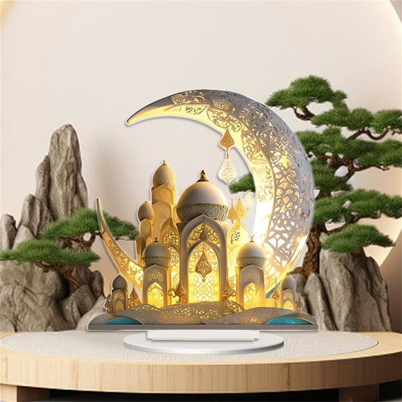 Castle Acrylic Flat Table Ornament, Durable Festive Centerpiece Decor, Whimsical Desktop Art for Birthday Holiday Party Gathering, Simple Display Accessory for Home Event Arrangement and Gifting Use