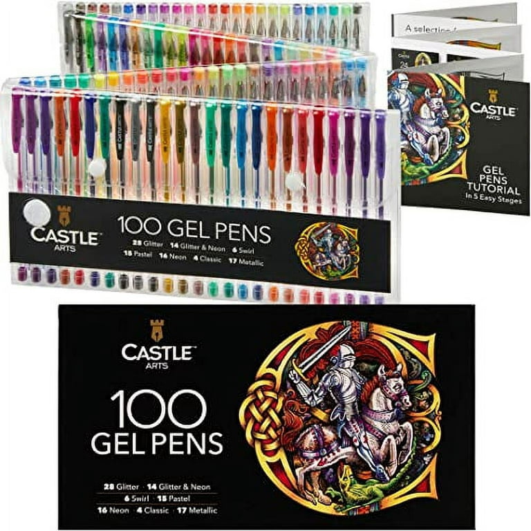 Castle Art Supplies 100 Gel Pens for Adult Coloring Set | Drawing, Scrapbooks, J