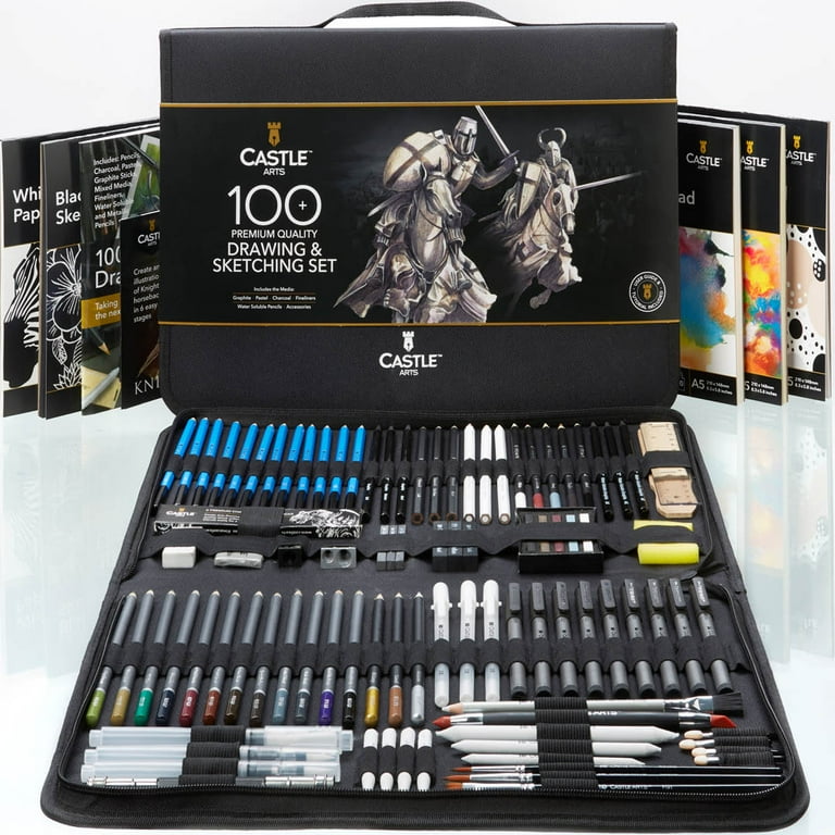 der Knig Drawing Pencils and Sketch Book Set - 41pcs Art Supplies Drawing Kit with graphite-charcoal-pastels Pencils, Large Sketch Boo