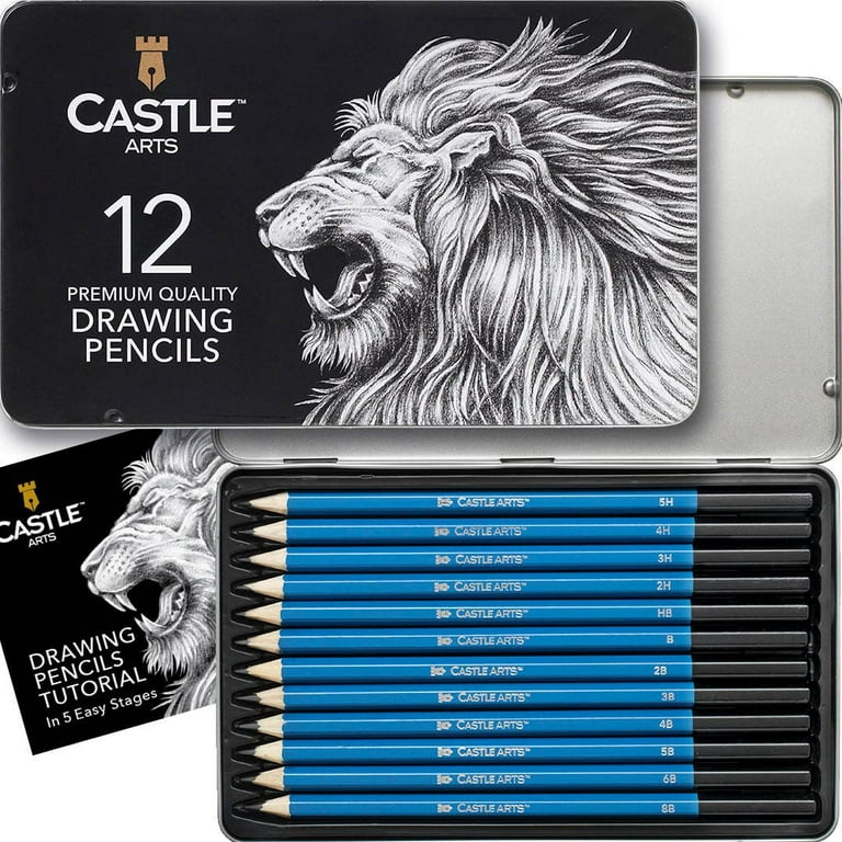 Castle Art Supplies 12 Pack Sketching & Drawing Pencils Set 