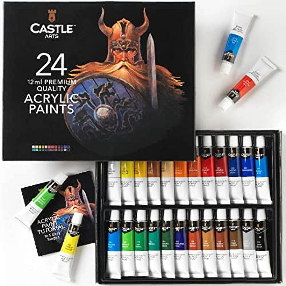 Castle Art Supplies 24 x 12ml Watercolor Paint Tube Set, Value for Adult  Artists, Quality, Intense Colors, Just Squeeze the Tube
