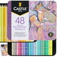 Castle Art Supplies 48 Pasteltint Coloured Pencils Set Quality