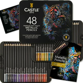 Castle Art Supplies 72 Colored Pencils Zipper-Case Set | Quality Soft Core Colored Leads for Adult Artists, Professionals and Colorists | in Neat, Str