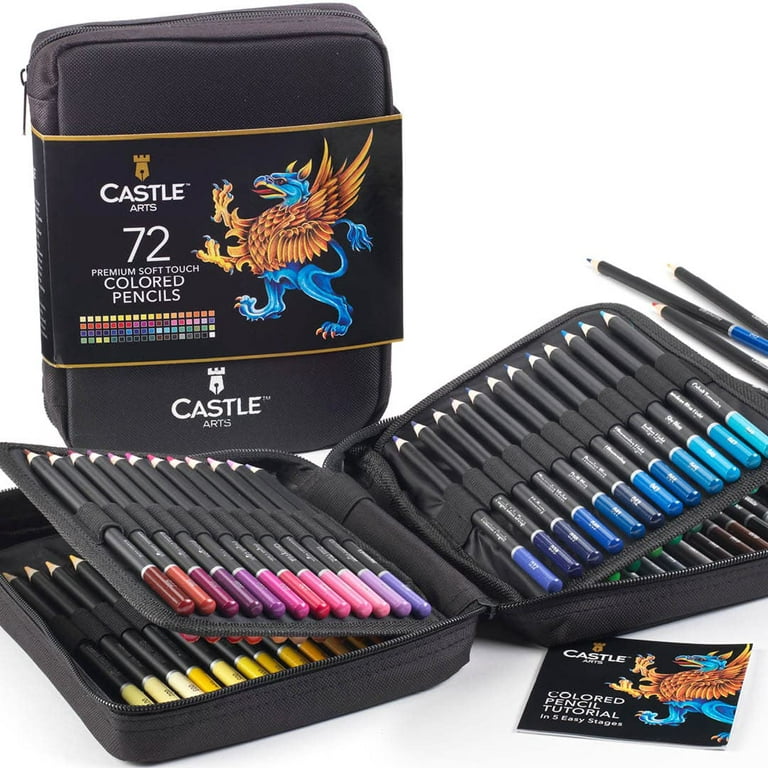 Premium 72 Colored Pencil Set - Includes Pencil Organizer, Travel
