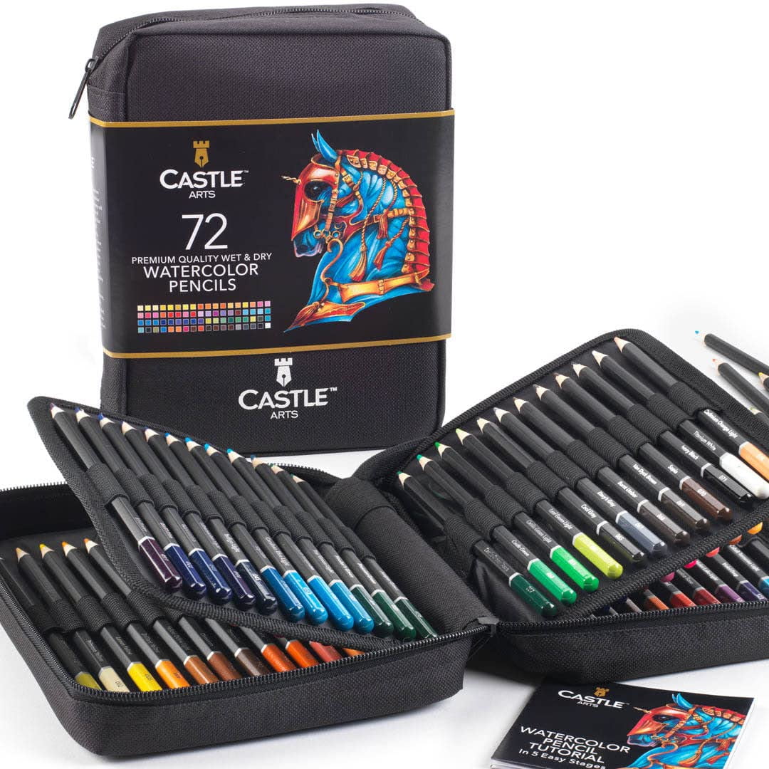 AGPTEK 72 Watercolor Pencil Set with Pencil Extender, Paintbrush, Dip Pen  and Zippered Case, Ideal for Coloring, Blending, Shading and Drawing –  Limousus