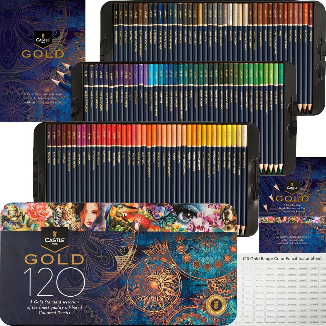 Castle Arts Supplies, 120 Premium Soft Touch Colored Pencils, Zip