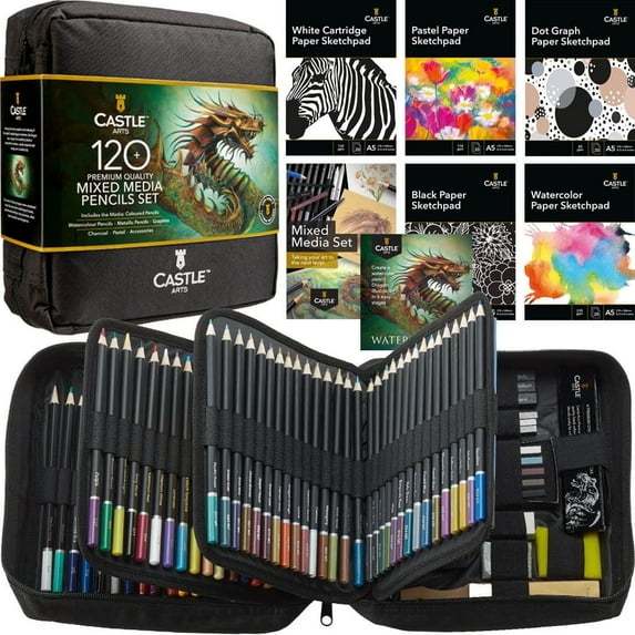 Castle Art Supplies 120+ Piece Mixed Media Art Pencil Collection